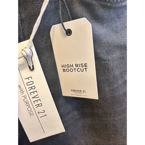 Forever 21 Black High Rise Bootcut Jeans Size 30 New - Picture 2 of 4